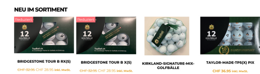 Wie setzt sich das Golfball-Sortiment von TopBall zusammen?