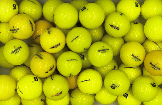 Die gelben Bridgestone E6 Golfbälle in bester Qualität gibt es nun auch im Mix.