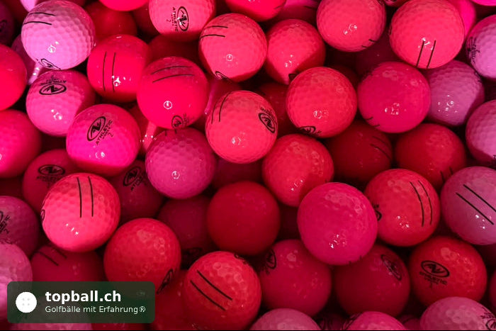Farbige pinke Golfbälle mit Erfahrung – Pink Mix Lakeballs Netz mit 50 Bällen von topball.ch