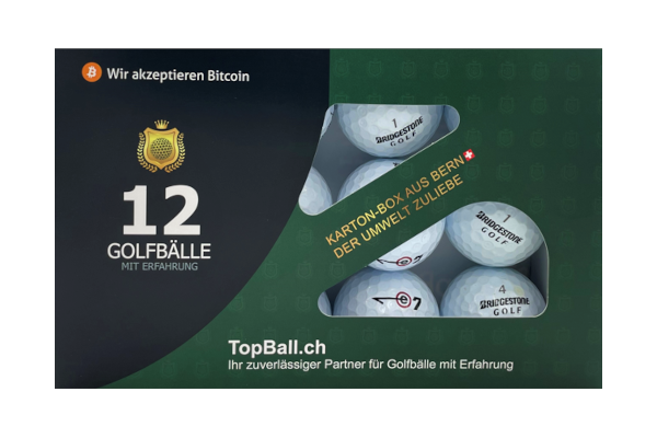 Gebrauchte Bridgestone E7(+) Golfbälle im 12er Set in gutem Zustand, recycelte Golfbälle günstig kaufen