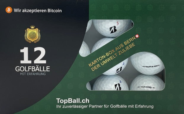 🏌️ Bridgestone Tour B RXS Golfbälle in der 12er Box von TopBall Schweiz