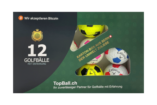Gebrauchte Callaway Chrome Soft Golfbälle im 12er Set in gutem Zustand, recycelte Golfbälle günstig kaufen