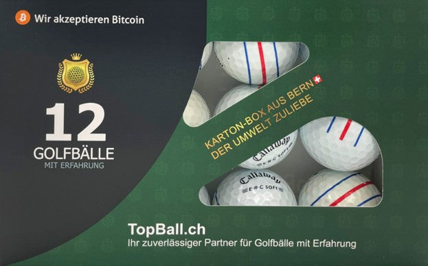 ⛳ Callaway ERC Soft Lakeballs – 12 gebrauchte Golfbälle mit Erfahrung in der TopBall Box, geliefert aus Bern