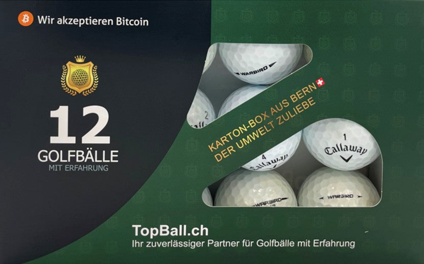⛳ Callaway Warbird Lakeballs – 12 gebrauchte Golfbälle mit Erfahrung in der TopBall Box, geliefert aus Bern