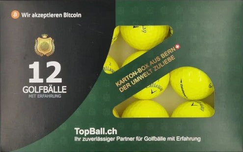 🏌️ Callaway Warbird Gelb Golfbälle in der 12er Box von TopBall Schweiz
