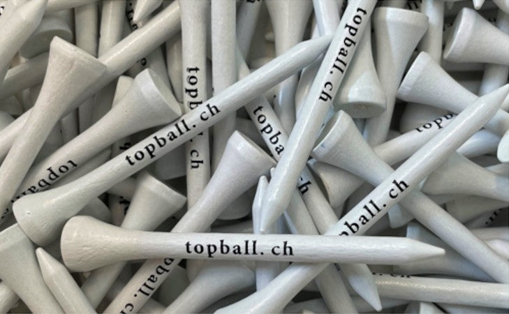 Topball Holztees Weiss zum absoluten super "Big Savin Pack" Preis