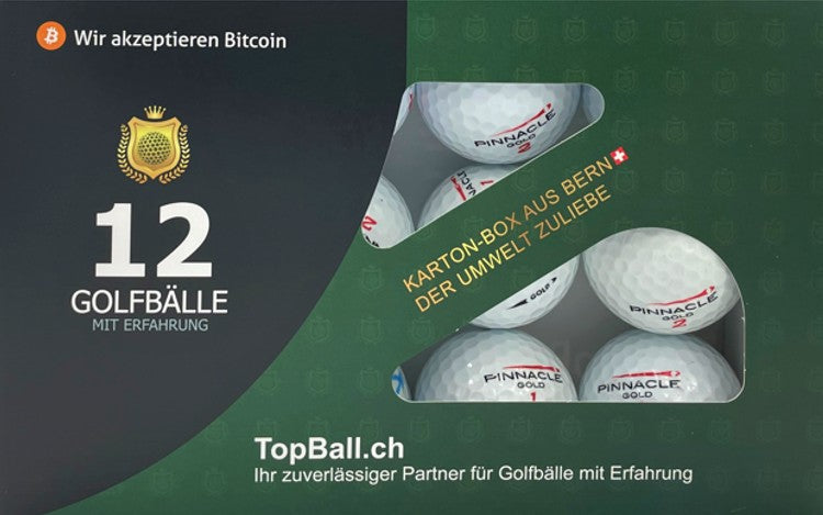 ⛳ Pinnacle Gold Lakeballs – 12 gebrauchte Golfbälle mit Erfahrung in der TopBall Box, geliefert aus Bern