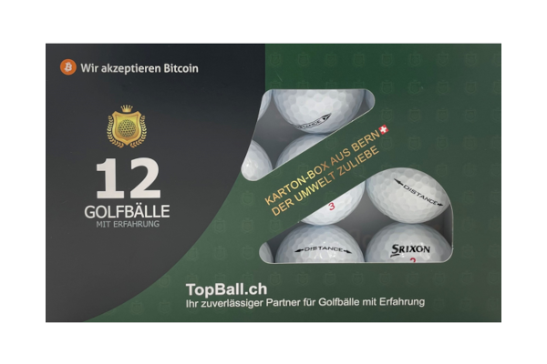 Gebrauchte Srixon Distance Golfbälle im 12er Set in gutem Zustand, recycelte Golfbälle günstig kaufen