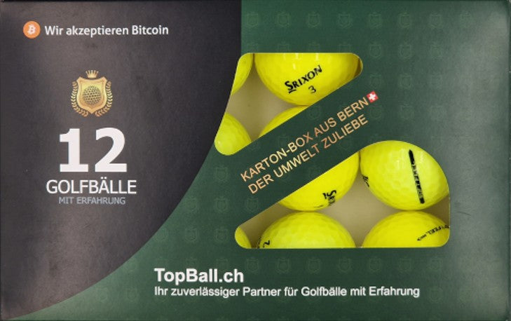 ⛳ Srixon Soft Feel Gelb Lakeballs – 12 gut sichtbare gelbe Golfbälle mit Erfahrung in der TopBall Box, geliefert aus Bern