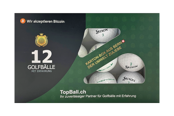 Gebrauchte Srixon Softfeel Golfbälle im 12er Set in gutem Zustand, recycelte Golfbälle günstig kaufen