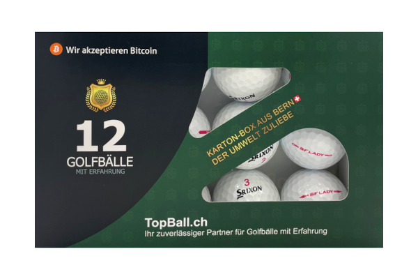 Gebrauchte Srixon Softfeel Lady Golfbälle im 12er Set in gutem Zustand, recycelte Golfbälle günstig kaufen