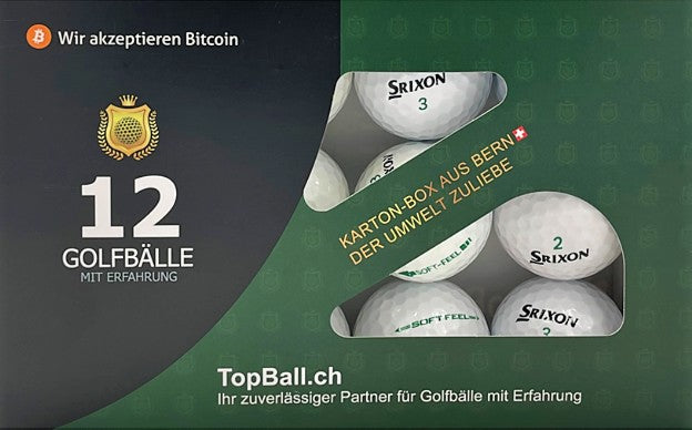 ⛳ Srixon Soft Feel Lakeballs – 12 gebrauchte Golfbälle mit Erfahrung in der TopBall Box, geliefert aus Bern