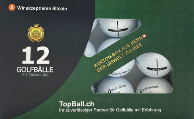 ⛳ TaylorMade Distance Lakeballs – 12 gebrauchte Golfbälle mit Erfahrung in der TopBall Box, geliefert aus Bern