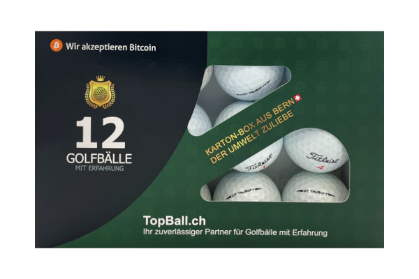 Gebrauchte Titleist DT-TruSoft Golfbälle im 12er Set in gutem Zustand, recycelte Golfbälle günstig kaufen