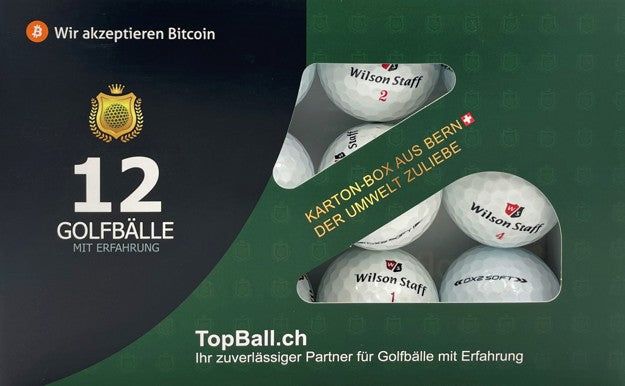 ⛳ Wilson DX2 Lakeballs – 12 gebrauchte Golfbälle mit Erfahrung in der TopBall Box, geliefert aus Bern