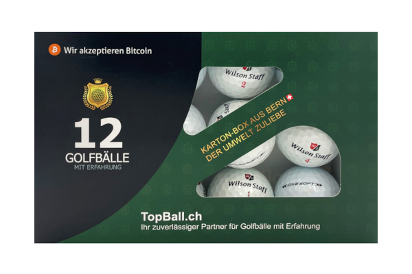 Gebrauchte Wilson DX2 Golfbälle im 12er Set in gutem Zustand, recycelte Golfbälle günstig kaufen