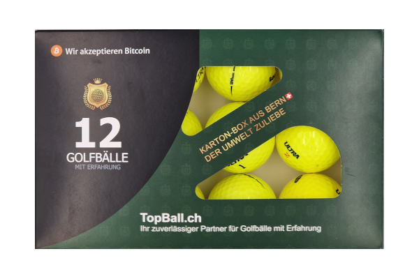 Gebrauchte Wilson Ultra gelb Golfbälle im 12er Netz in gutem Zustand, recycelte Golfbälle günstig kaufen