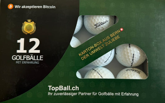 Titleist NXT Tour 12er Karton-Box mit gebrauchten Golfbällen / Lakeballs von TopBall Schweiz
