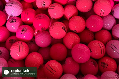 Farbige pinke Golfbälle mit Erfahrung – Pink Mix Lakeballs Netz mit 50 Bällen von topball.ch