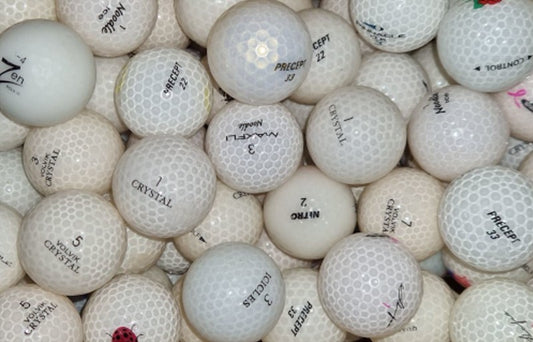 Farbige Crystal Golfbälle weiss Mix