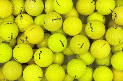 Gelbe Golfbälle Mix – 50 gut sichtbare farbige Lakeballs im TopBall Netz, Golfbälle mit Erfahrung