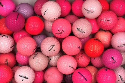 ⛳️Pinke Golfbälle Mix – 50 farbige Lakeballs im TopBall Netz, gut sichtbar, Golfbälle mit Erfahrung
