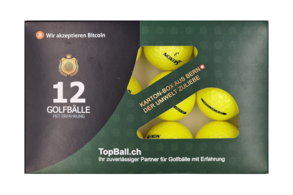 Gebrauchte Srixon Softfeel Gelb Golfbälle im 12er Set in gutem Zustand, recycelte Golfbälle günstig kaufen