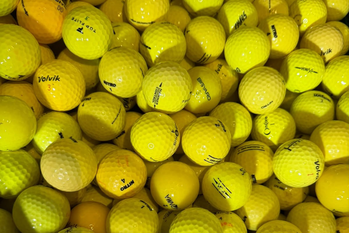 Gelber Golfball Mix 50er Netz – gebrauchte gelbe Golfbälle in Top-Qualität von TopBall