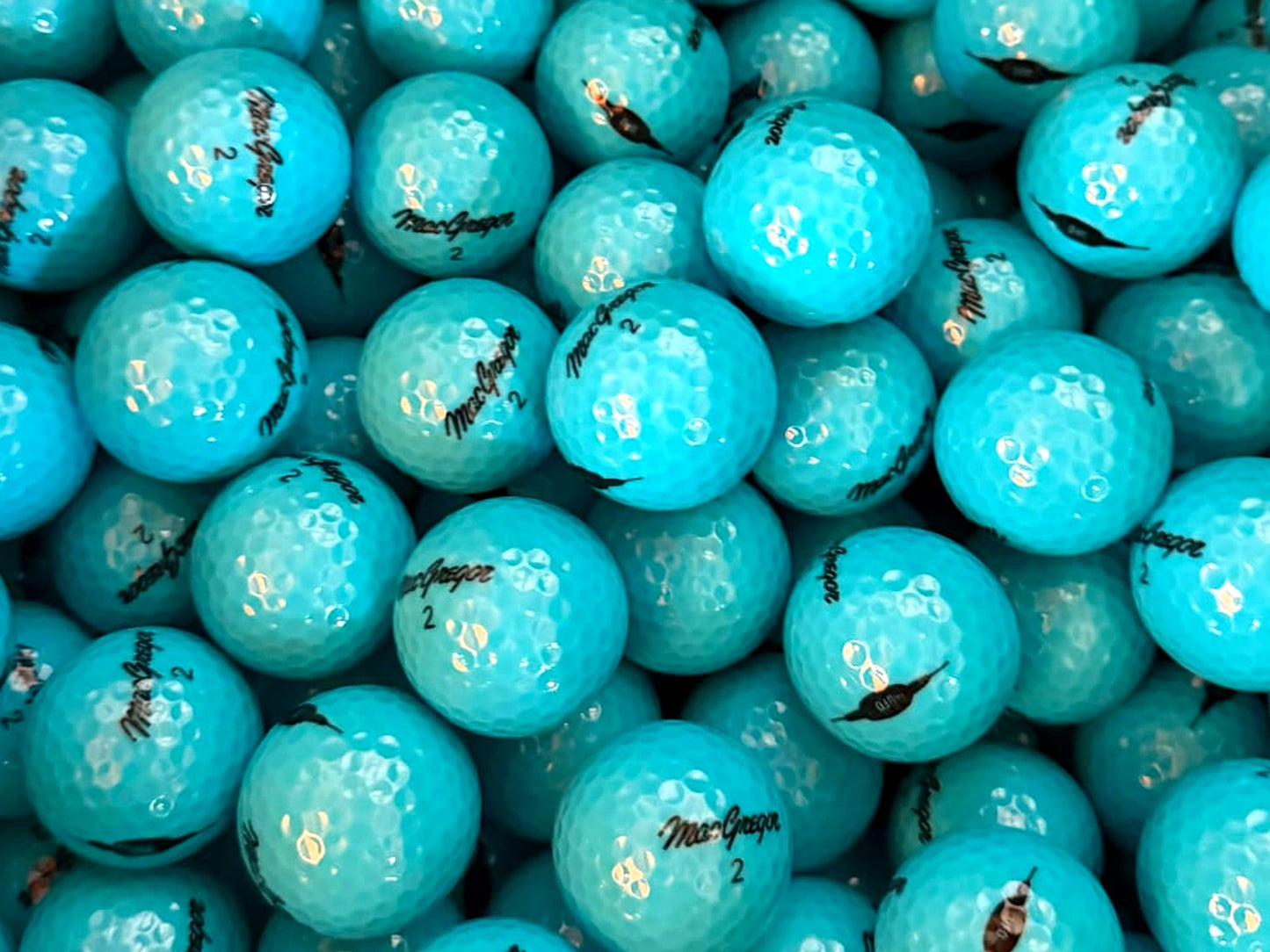 Türkis Mint und hellblaue Golfbälle – Farbige Türkis Blau Mix 50er Netz von TopBall Schweiz