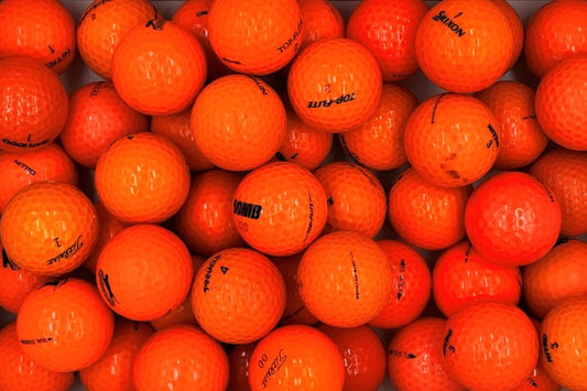 Topball Color Orange Mix – 50 orange gebrauchte Golfbälle (Lakeballs) mit Marken wie Titleist, Srixon und Top-Flite, TopBall Bern